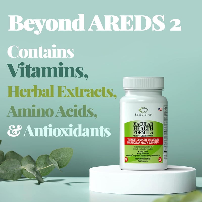 EyeScience Macular Health Formula  120 Capsules  Complete Nutritional Supplement for Eye Health  Contains Lutein Zeaxanthin Vitamin C D E  B62Pack - Image 5