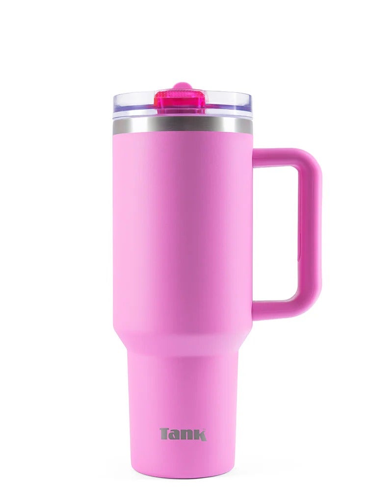 تانك كوينشر، ١٢٠٠ مل، زجاجة ستانلس ستيل، خالية من مادة BPA، معزولة حراريًا، مانع للتسريب - هوت بينك - Image 1