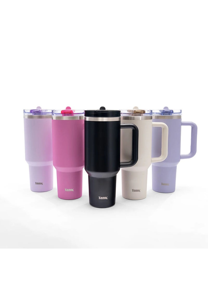 تانك كوينشر، ١٢٠٠ مل، زجاجة ستانلس ستيل، خالية من مادة BPA، معزولة حراريًا، مانع للتسريب - هوت بينك - Image 3