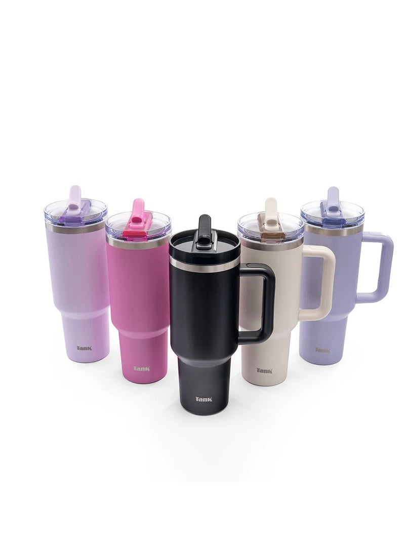 تانك كوينشر، ١٢٠٠ مل، زجاجة ستانلس ستيل، خالية من مادة BPA، معزولة حراريًا، مانع للتسريب - هوت بينك - Image 4