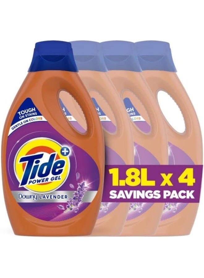 Tide Laundry Detergent Power Gel Lavender Fresh 1.8L, Pack of 4 - Image 1