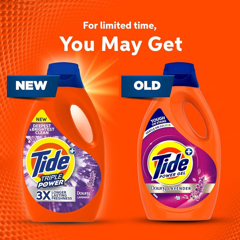 Tide Laundry Detergent Power Gel Lavender Fresh 1.8L, Pack of 4 - Image 3