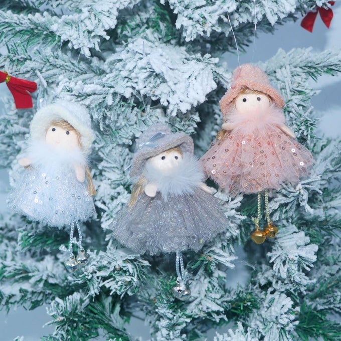 3 PCS ANGEL DOLL PENDANTSPLUSH HANGING ORNAMENTS CHRISTMAS ANGEL ORNAMENTS FOR CHRISTMASNEW YEARBIRTHDAY PARTYWEDDINGVALENTINES DAY DECOR