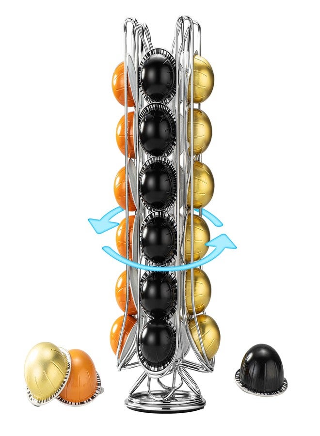 shoxil Vertuo Pod Holder，Coffee Pods Holder Stand for Nespresso Vertuo Pods,360° Rotating Coffee Pod Storage for 24 Pods – Space-Saving Coffee Station Organizer - Image 1