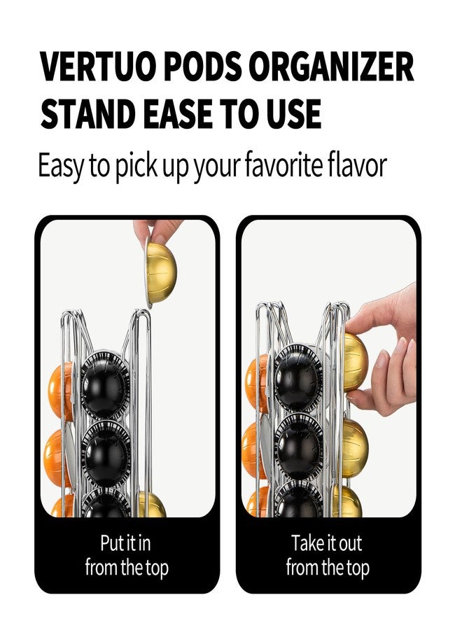 shoxil Vertuo Pod Holder，Coffee Pods Holder Stand for Nespresso Vertuo Pods,360° Rotating Coffee Pod Storage for 24 Pods – Space-Saving Coffee Station Organizer - Image 5