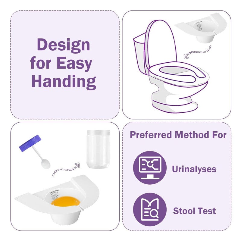 Urine Collector Reusable Plastic Toilet Mount - Easy-To-Read Scale With Clear Markings For Precise Measurement Sample Container For Home Hospital Elderly Care - Image 5