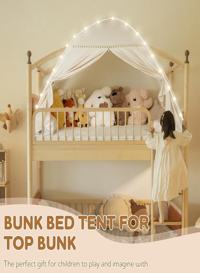 jiangcha Twin Bunk Bed Tent Canopy for Playhouse, Indoor Portable Foldable Privacy Shelter with Breathable Starry Canopy for Girls & Boys Bedrooms (Twin Beige) - Image 3