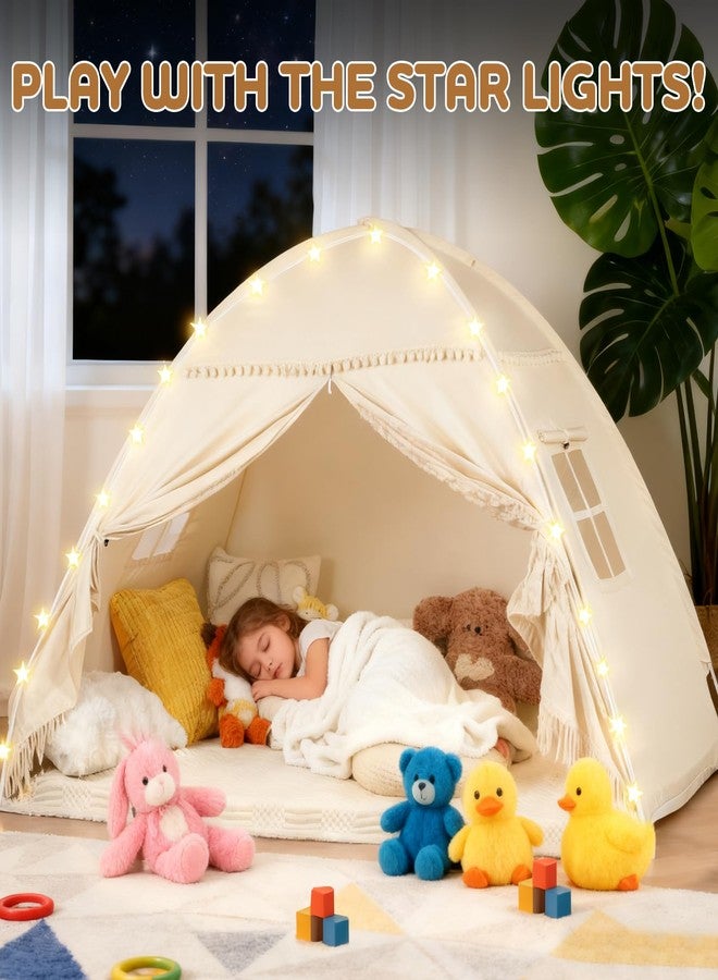 jiangcha Twin Bunk Bed Tent Canopy for Playhouse, Indoor Portable Foldable Privacy Shelter with Breathable Starry Canopy for Girls & Boys Bedrooms (Twin Beige) - Image 2