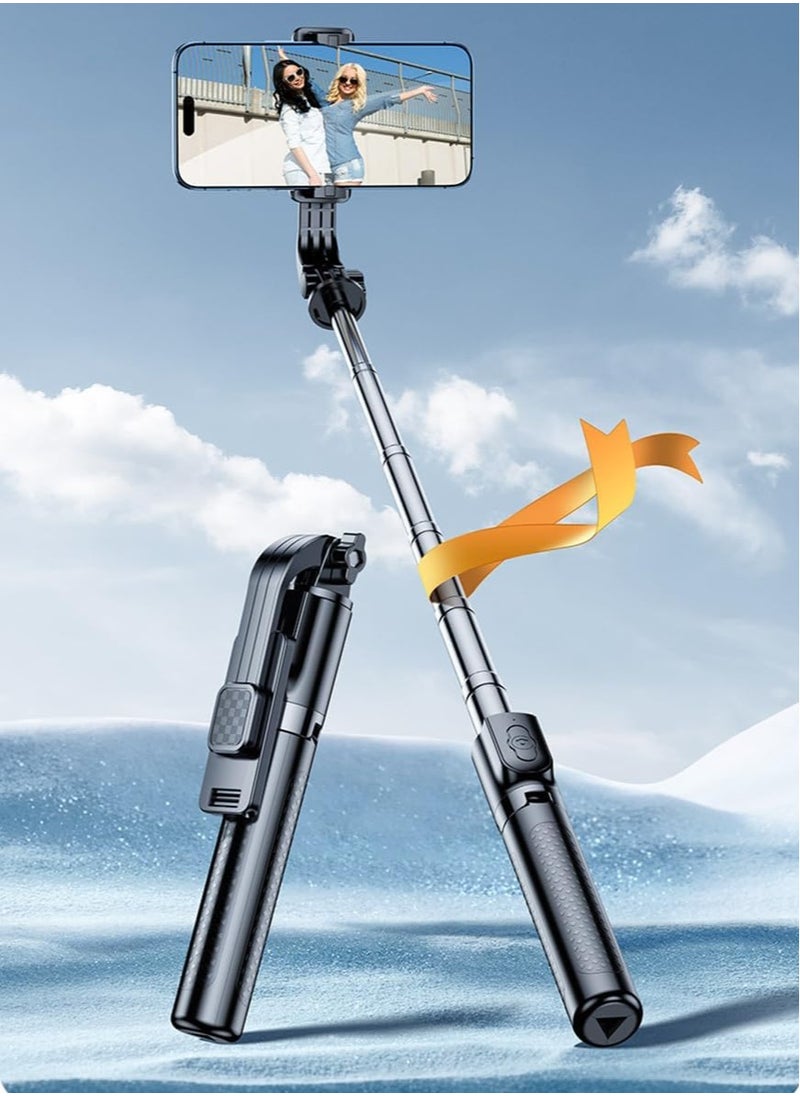 ECVV 130cm Phone Selfie Stick Tripod with Remote Control Portable Rotate Phone Holder Extendable Tripod Stand Compatible with iPhone Android Smartphone