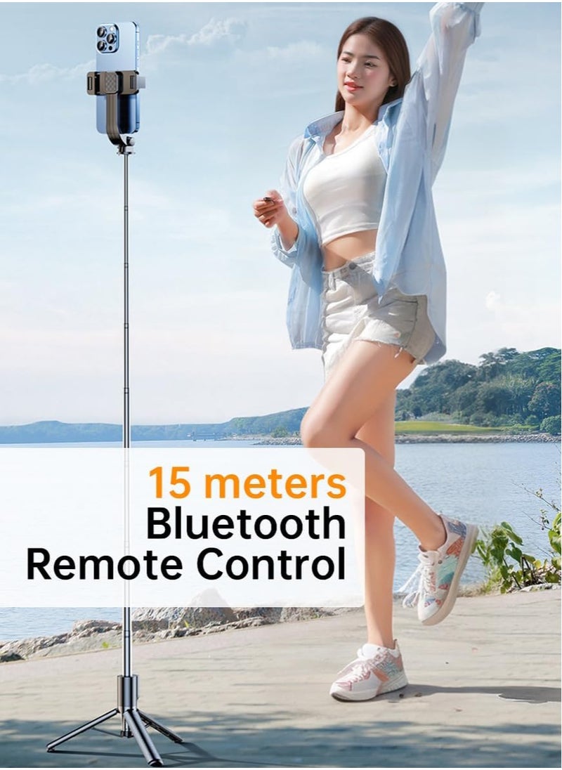 ECVV 130cm Phone Selfie Stick Tripod with Remote Control Portable Rotate Phone Holder Extendable Tripod Stand Compatible with iPhone Android Smartphone