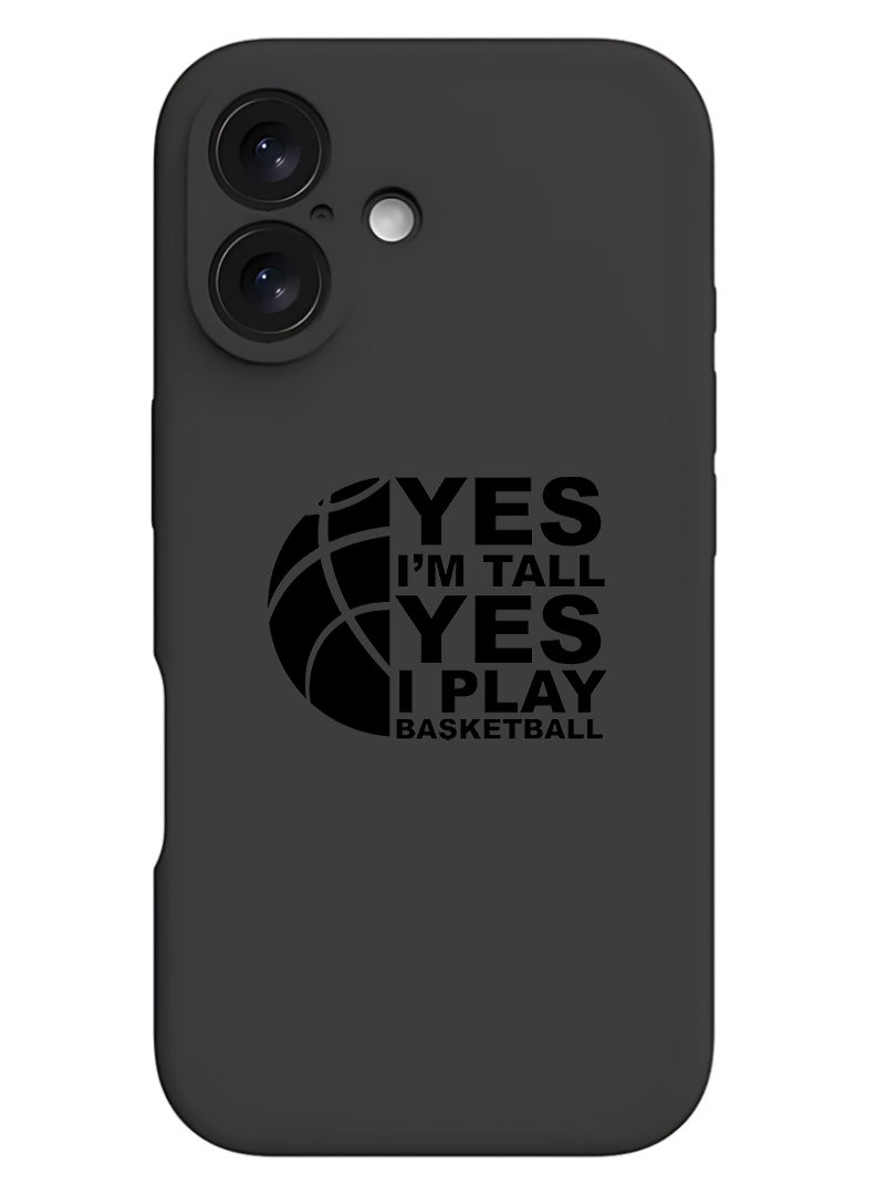 Theodor Protective Slim Fit Case Liquid Silicone Cover with Full Body Protection Anti-Scratch Shockproof Case For Apple iPhone 17 (Black) Basketball black - Image 1