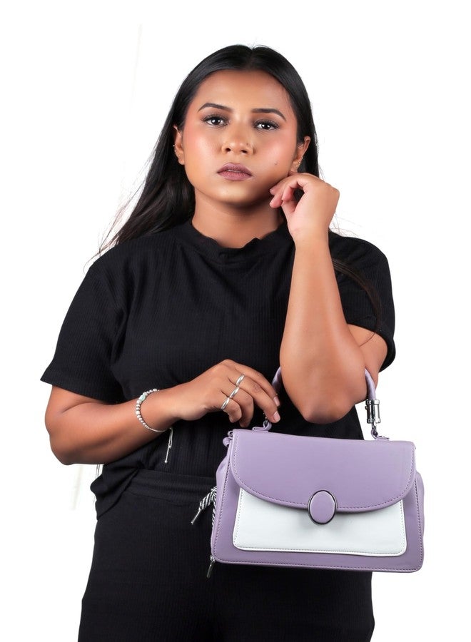 HASHFLOW Women Handheld Purse Bag for Young Ladies and Girls for kitty party/wallet for mobile and debit ATM cards || Hand-held Bag (Light Purple) - Image 5