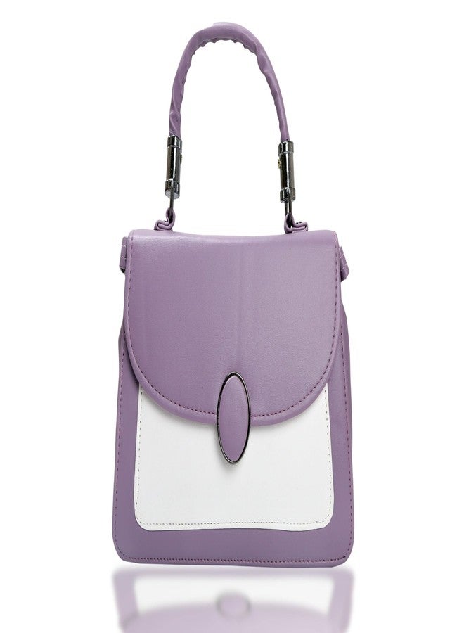 HASHFLOW Women Handheld Purse Bag for Young Ladies and Girls for kitty party/wallet for mobile and debit ATM cards || Hand-held Bag (Light Purple) - Image 1
