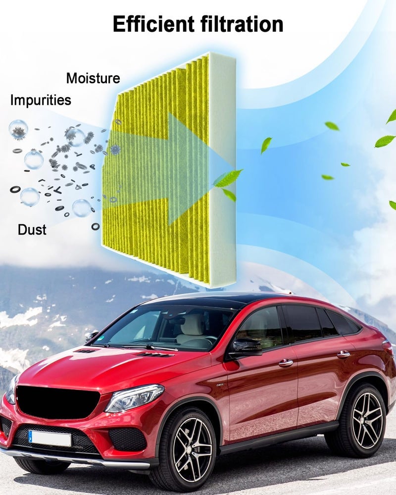 ULZOZN Cabin Air Filter kit Fit for Mercedes 2020-2023 Maybach 2021-2024 Replace A1678350400 A1678350400, Interior FilterUnder Hood Dust Filter - Image 2