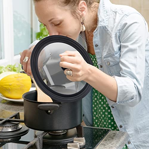 BEATURE Universal Lid for Pots, Pans and Skillets - Tempered Glass Lid with Heat Resistant Silicone Rim Fits 8.5" - 10" Diameter Cookware, Replacement Lid for Frying Pan and Cast Iron Skillet (8.5"9.5"10") - Image 5
