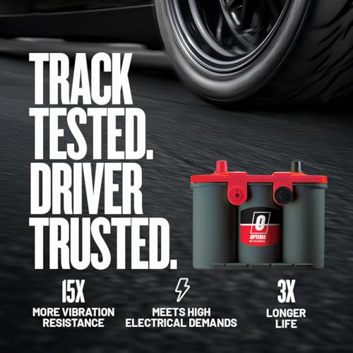 OPTIMA بطاريات أوبتيما عالية الأداء 6 فولت ريد توب بطارية AGM مغلقة للسيارات والشاحنات وSUV، 800 CCA، طرف SAE، خالية من الصيانة، تركيب متعدد الاستخدامات، 6 فولت - Image 3