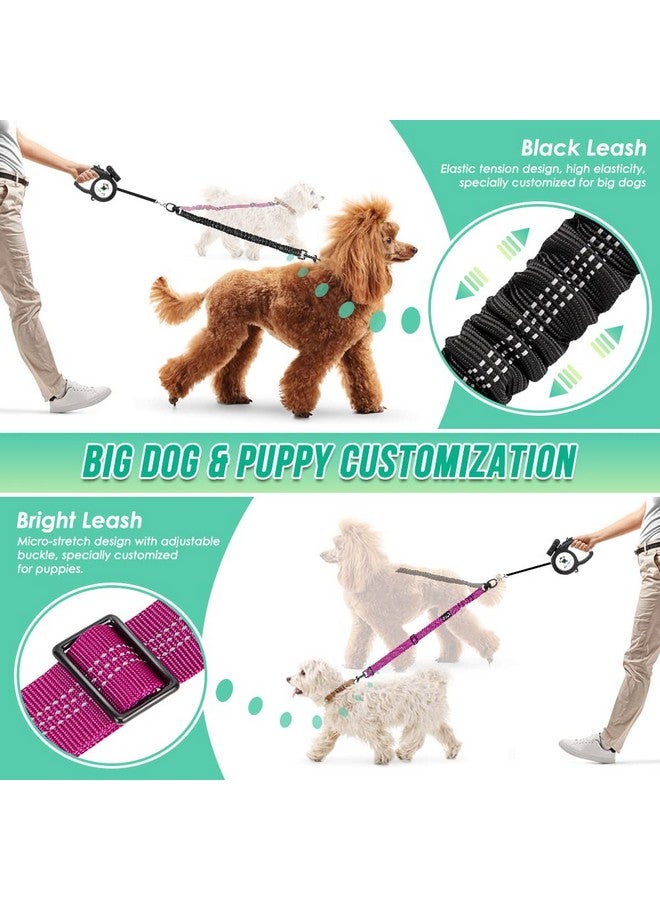 AUTOWT Two Dog Lead, 2 in 1 Upgraded Double Dog Leash Attachment Combine Adjustable Strap and Shock Absorbing Bungee No Tangle Dual Training Splitter for Different Size Dogs - Image 2