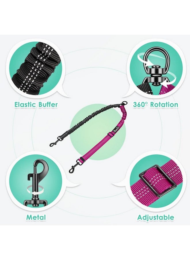 AUTOWT Two Dog Lead, 2 in 1 Upgraded Double Dog Leash Attachment Combine Adjustable Strap and Shock Absorbing Bungee No Tangle Dual Training Splitter for Different Size Dogs - Image 5