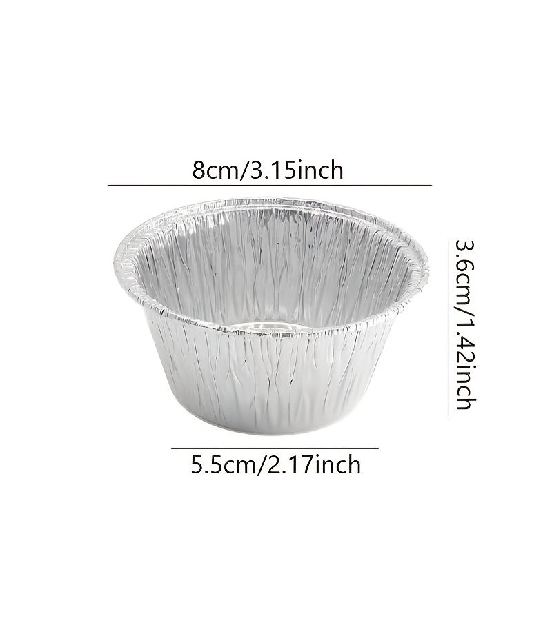 50 Round Mini Foil Tin Cups 4oz Aluminum Pans Leakproof for Oven Air Fryer - Image 5