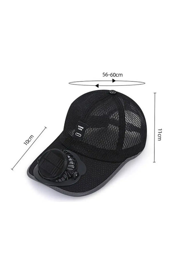 Summer Breathable Mesh Baseball Cap with Solar & USB Powered Fan, Sun Protection Hat - Image 4