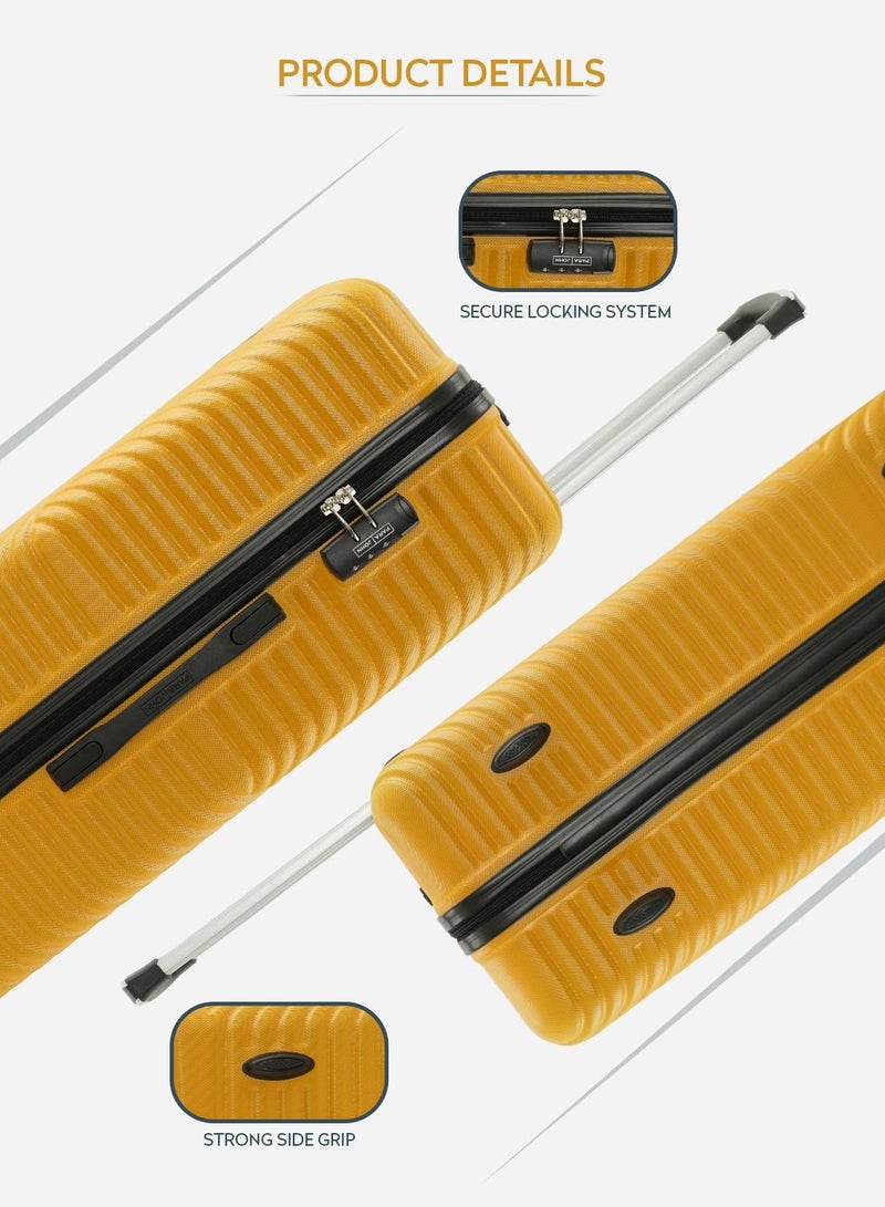 PARAJOHN Cabin Size 20-Inch ABS Lightweight Hardshell Luggage Trolley | carrying 10kg 4-Wheel Spinner Suitcase -yellow - Image 3