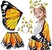 iROLEWIN Kids Toddler ButterflyWingsCostume for Girls DressUp FairyWings Tutu Headband Christmas Birthday Gifts Toys 3 - Image 3
