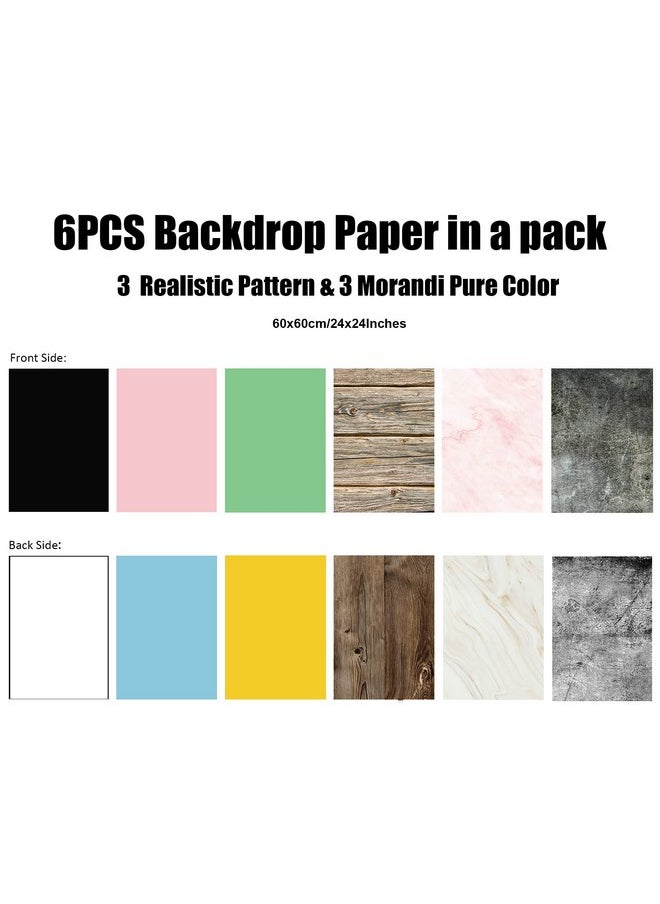 EOAJAFOU - Double Sided 6Pcs Photography Backdrop Papers And 2Pcs Photo Backdrop Boards 24X24In With Carry Bag And Components 16 Pattern Background Set For Photographic Needs Waterproof Portable Eoajafou - Image 1