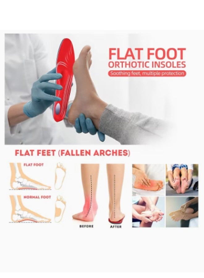 Arch Support Orthotic Insoles,Soft Plantar Fasciitis Insoles, Shock Absorption Cushioning Shoes Insoles for Flat Feet Heel Spurs Foot Pain overpronation for Men Women(L 44-45) - Image 4