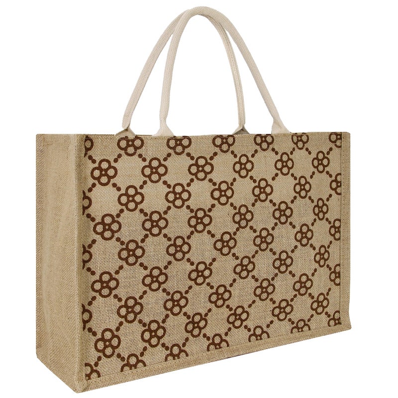 Hibala Woven Large Beach Bag Straw Beach Tote Handmade Weaving Shoulder Tassel Bag Handbag (Classic Pattern) - Image 1