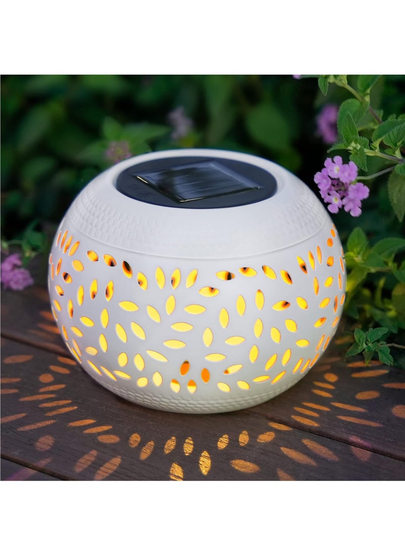 Hihonor - Outdoor Lanterns for Patio Waterproof, Outdoor Patio Decor Solar Lantern Lights, Solar Table Lamps for Outside Patio, Garden, Camping, Desk, Yard(White) - Image 1
