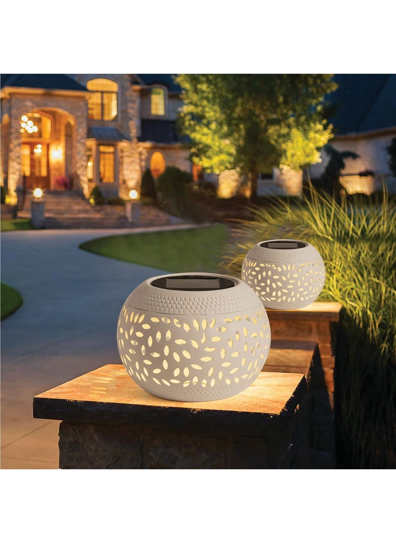Hihonor - Outdoor Lanterns for Patio Waterproof, Outdoor Patio Decor Solar Lantern Lights, Solar Table Lamps for Outside Patio, Garden, Camping, Desk, Yard(White) - Image 1