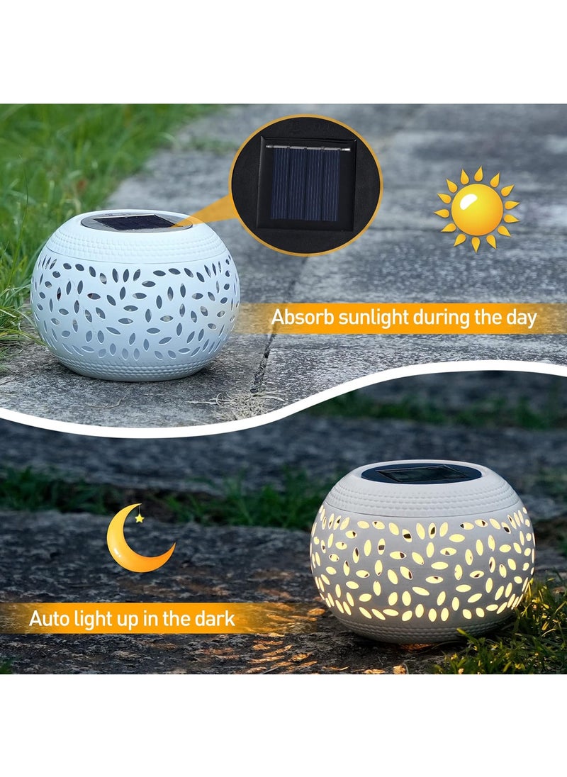 Hihonor - Outdoor Lanterns for Patio Waterproof, Outdoor Patio Decor Solar Lantern Lights, Solar Table Lamps for Outside Patio, Garden, Camping, Desk, Yard(White) - Image 1