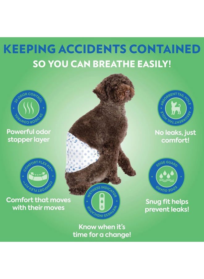 OUT Pet Care Disposable Male Dog Diapers | Absorbent Male Wraps with Leak Proof Fit | Medium/Large, 32 Count - Image 2