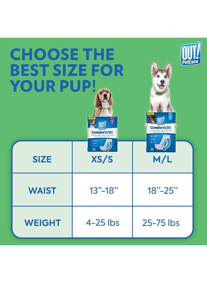 OUT Pet Care Disposable Male Dog Diapers | Absorbent Male Wraps with Leak Proof Fit | Medium/Large, 32 Count - Image 4