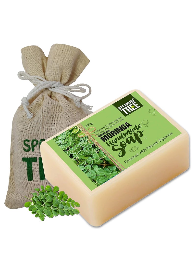Speaking Tree Speaking Tree Detoxifying Moringa Handmade soap 100gms  - Image 1