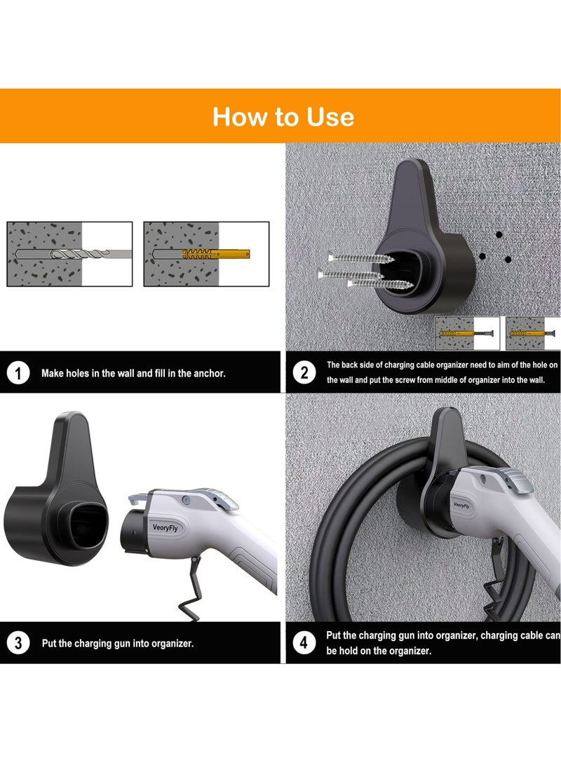 Excefore Charger Charging Cable Organizer, Charger Slot for Tesla Motors Wall Mount Connector Bracket Adapter, Fit Model S Model X Model 3 Model Y - Image 4