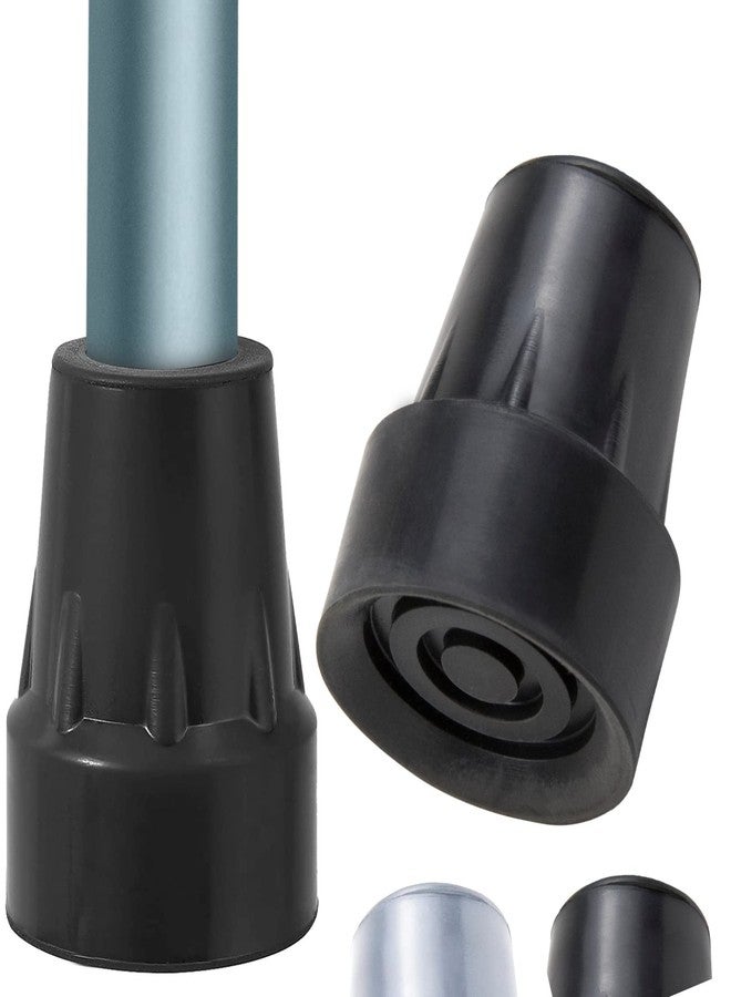 Vive Replacement Cane Tips (2-Pack) - Universal Tip for Walking Sticks (2-Pack) (Black) - Image 1