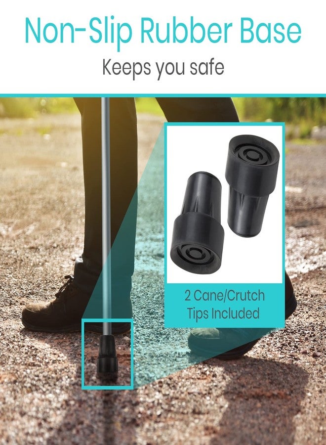 Vive Replacement Cane Tips (2-Pack) - Universal Tip for Walking Sticks (2-Pack) (Black) - Image 3