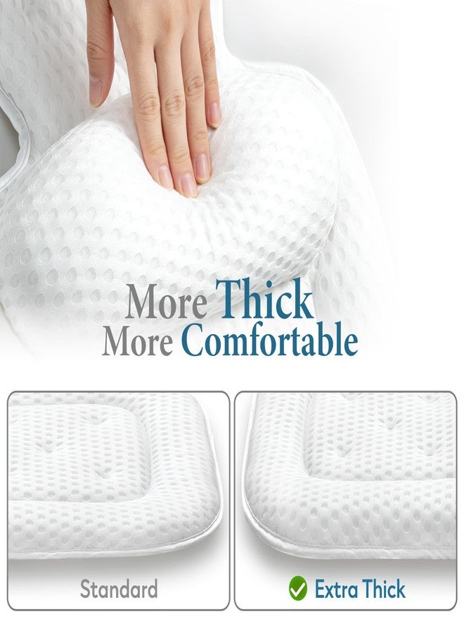 VOXOR Bath Pillows for Tub, Comfortable Bathtub Cushion for Head and Neck with Soft 3D Mesh Fabric and 54 Non-Slip Suction Cups, Relaxing Tub and Shower Accessories Spa Gift White Extra Thick - Image 2