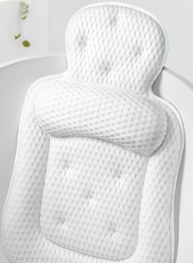 VOXOR Bath Pillows for Tub, Comfortable Bathtub Cushion for Head and Neck with Soft 3D Mesh Fabric and 54 Non-Slip Suction Cups, Relaxing Tub and Shower Accessories Spa Gift White Extra Thick - Image 1
