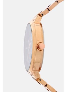French Connection Women FC134RGM Round Analog Stainless Watch 36 mm, Gold/Brown  - Image 4