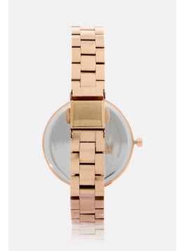 French Connection Women FC134RGM Round Analog Stainless Watch 36 mm, Gold/Brown  - Image 5