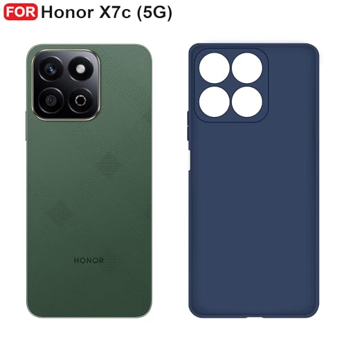 CEDO Back Cover for Honor X7c (5G) | Camera Bump Protection & Inner Velvet Fabric Lining | Ultra Slim Matte Soft Rubberised Case Cover (Blue) - Image 2