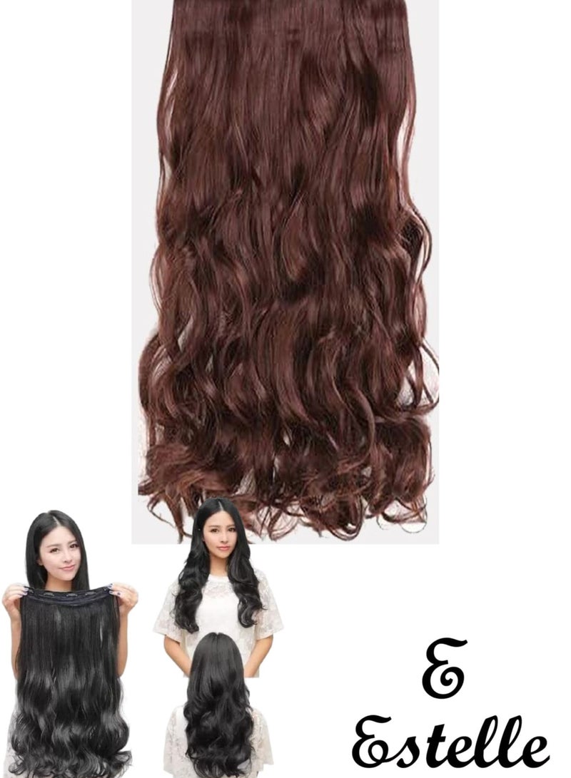 Estelle Eestelle Full Head One Piece Long Straight and Body Wave Hair Extension With 5 Clips Suitable for Women and Girls (Color No 33 Body Wave) - Image 1