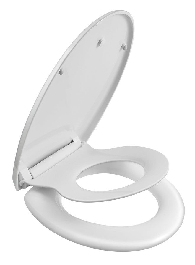 SAMODRA Elongated Toilet Seat with Toddler Toilet Seat Built-In, Slow Close, Quick Release Hinges and Easy Clean (Toddler Toilet Seat) - Image 1