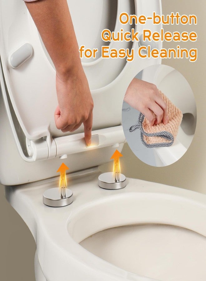 SAMODRA Elongated Toilet Seat with Toddler Toilet Seat Built-In, Slow Close, Quick Release Hinges and Easy Clean (Toddler Toilet Seat) - Image 4