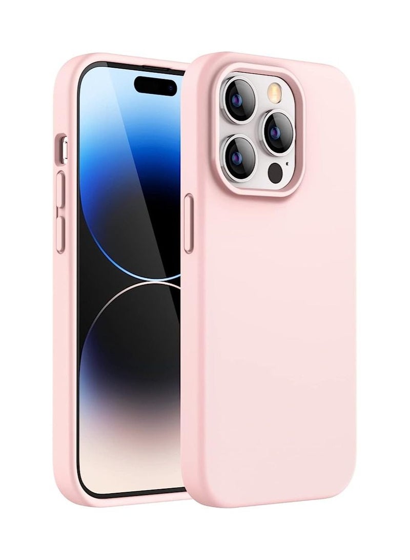 Y&D Silicone Case for iPhone 14 Pro 6.1-Inch Silky-Soft Touch Full-Body Protective Phone Case, Shockproof Cover with Microfiber Lining Pink