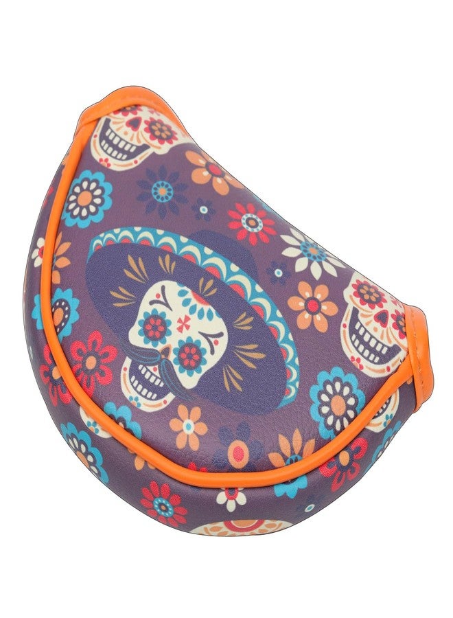 SHABIER Golf Mid-Mallet Headcover with Sugar Skull Design for Golf Putter Head Cover - Image 5