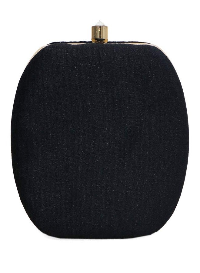 DUCHESS Hand Embroidered latest box clutch handbags purse with handles for party, bridal, casual(Oval) - Image 3