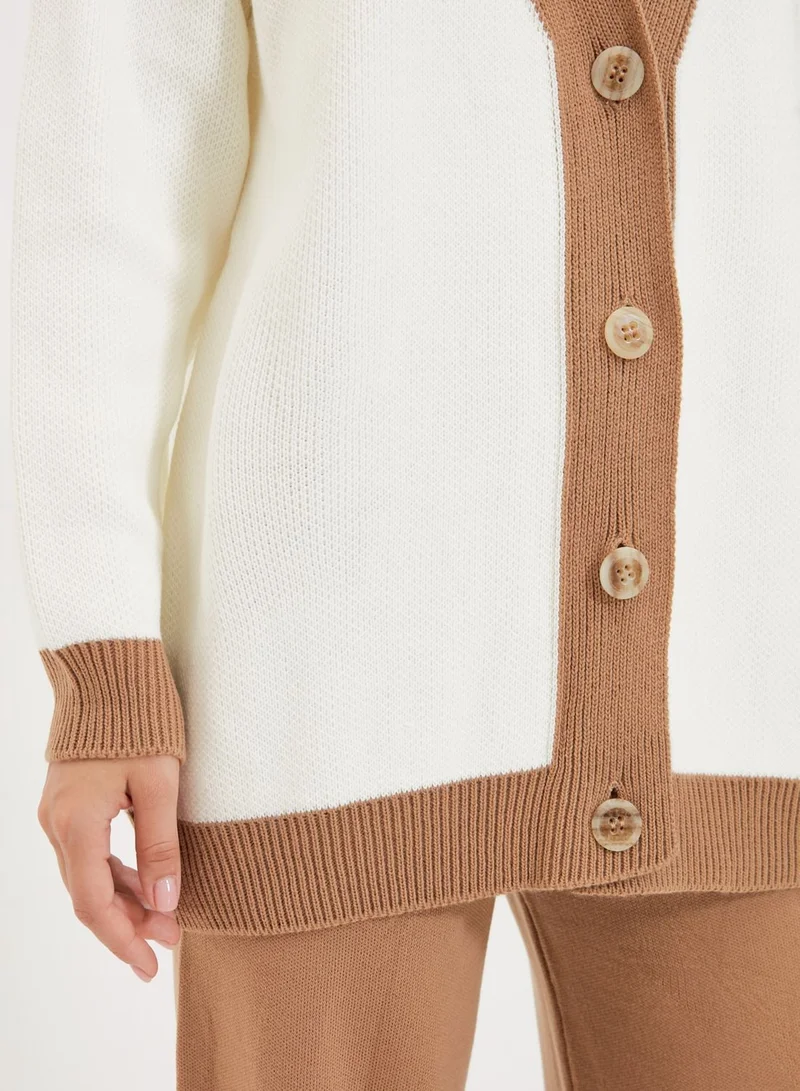 trendyol Button Down Cardigan & Pants Set